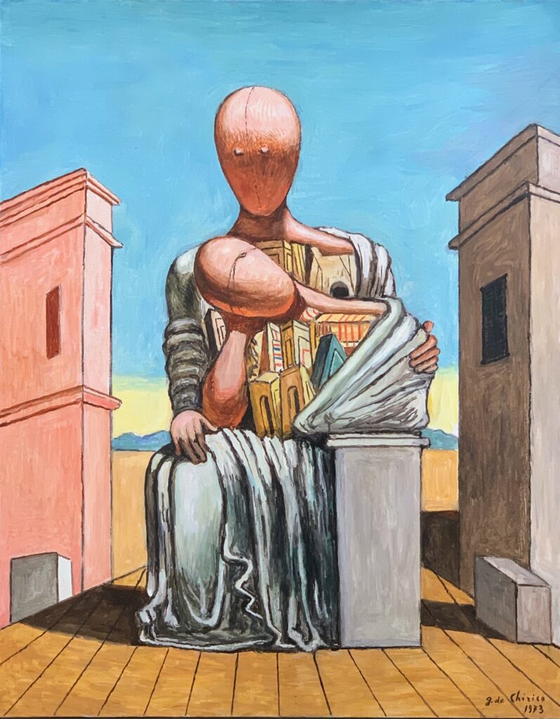 Illustration Antigone consolatrice (tableau du peintre italien Giorgio De Chirico, 1973)